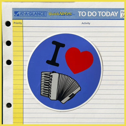 I Heart Accordion Sticker